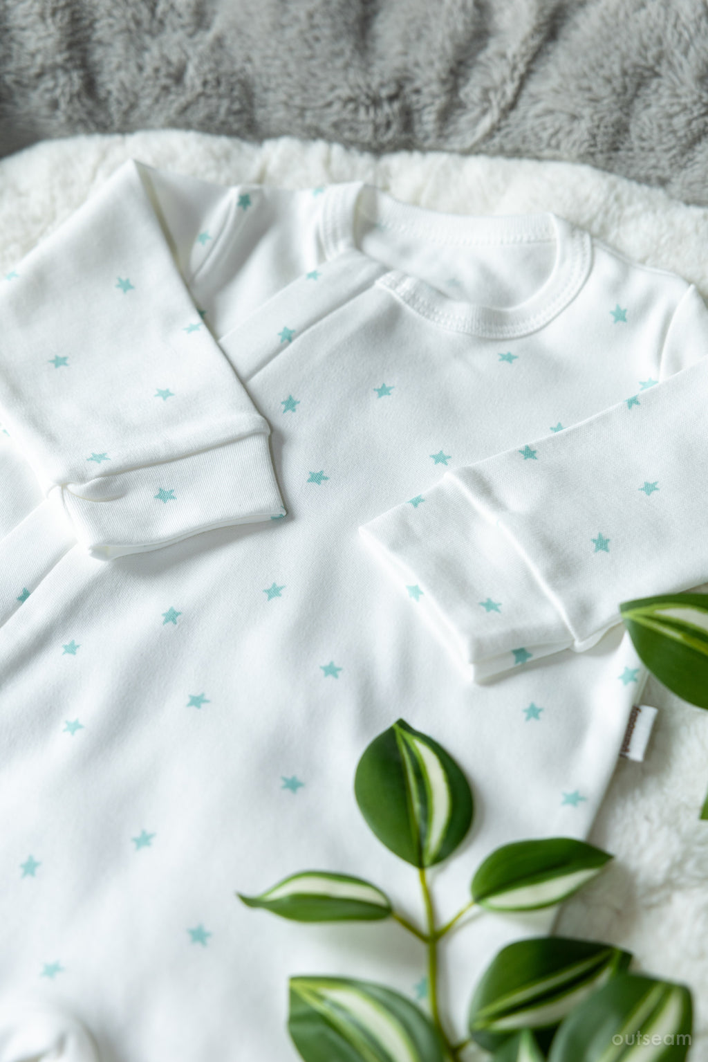 Outseam Romper Mint Stars — detail view 4